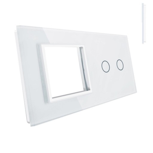 LIVOLO PANEL SZKLANY WŁĄCZNIKA PODWÓJ. I GNIAZDA B