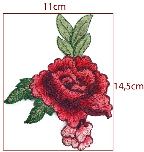 Набор аппликаций для вышивания цветов роз 14 см - 2 шт.