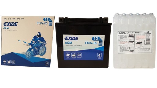 EXIDE BIKE MF AGM АККУМУЛЯТОР YTX14-BS 12В 12Ач