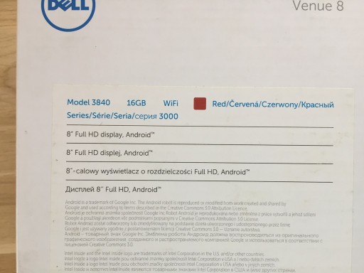 DELL VENUE 8 МОДЕЛЬ 3840 16 ГБ КРАСНЫЙ