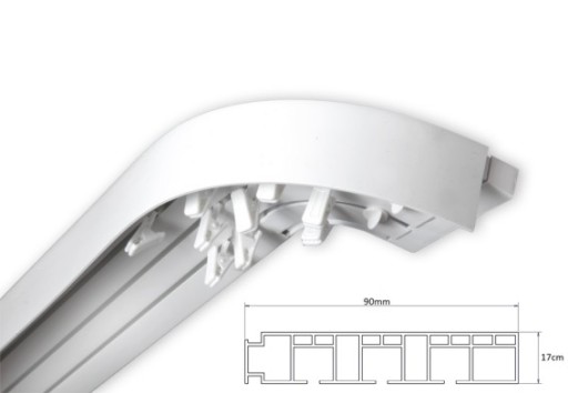 Карниз для штор 1,8 Потолочный рельс ПВХ III 180 ARC + COVERS