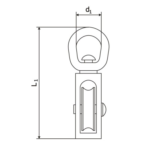 Одинарный поворотный канатный блок, никелированный, для канатов 60 кг диаметром 2 дюйма.