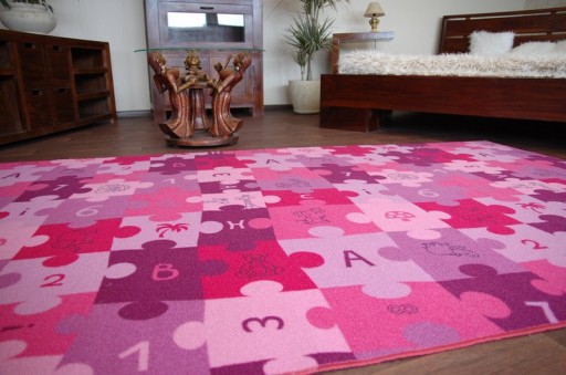 DYWAN DZIECIĘCY 400x600 cm PUZZLE fiolet @69716