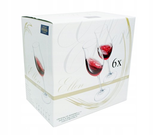 Бокалы для вина Bohemia Crystal 6х360мл Ellen