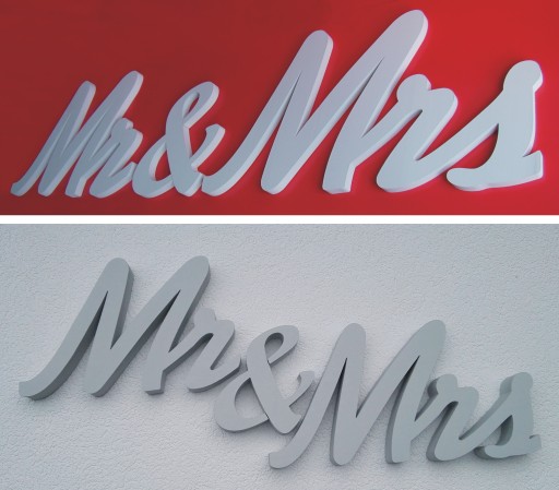 Надпись Mr&Mrs, буквы, 3D декор.