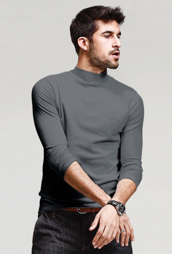 Elegancki półgolf sweter męski golf WXM 5XL stalow