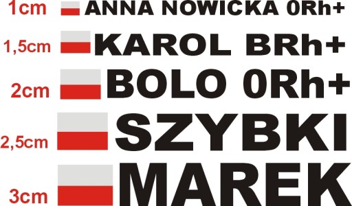 Ваше ИМЯ Псевдоним ПОЛЬША Флаг Наклейки с указанием группы крови