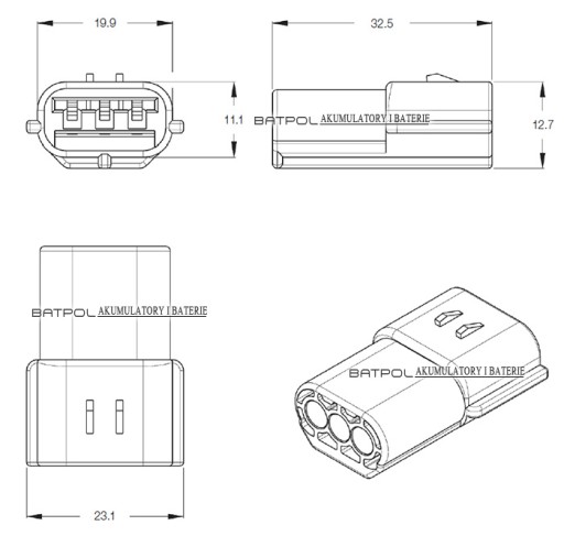 WTYK MESKI ECONOSEAL 3 PIN ZLACZE KOSTKA