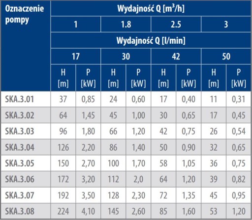 Pompa GRUDZIĄDZ SKA 3.02 dwustopniowa sprzęgło SK