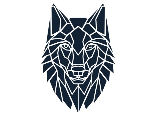 Diamond Cut Wolf - мозаичный шаблон волка на стену
