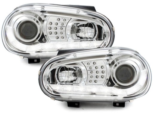 VW GOLF IV MK4 ЛАМПЫ передних фар LED CHROME H1