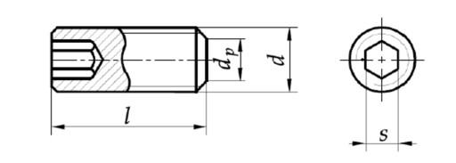 Установочный винт M24x70 с потайной головкой, черный DIN 913 1 шт.