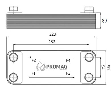 ПЛАСТИНЧАТЫЙ ТЕПЛООБМЕННИК 35 пластин 45кВт 1'' DN25 - PROMAG ПОЛЬСКИЙ ПРОИЗВОДИТЕЛЬ