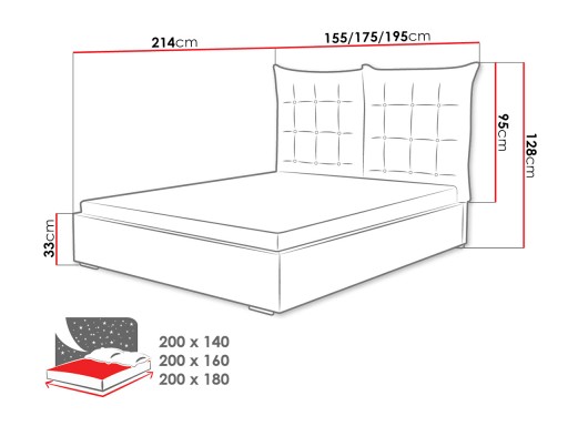 BED 180x200 Szymon BED контейнер для постельного белья