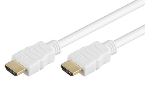 KABEL HDMI 3m HDMI-HDMI biały pozłacany