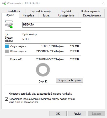 DYSK przenośny 250 GB USB 2.0 MAŁY ALU