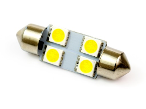 Лампа 4 светодиода C5W C10W SMD 5050 трубка 36 мм