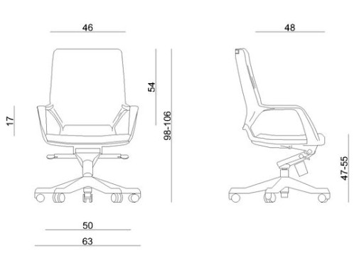 Fotel biurowy niski Apollo M czarny / BL411