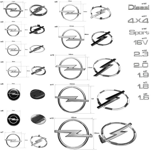 Emblemat Znaczek opel Omega C Zafia B nr12