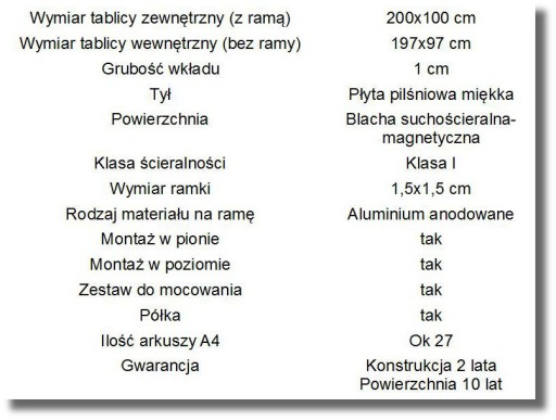 Белая магнитная доска для сухого стирания 200х100см.