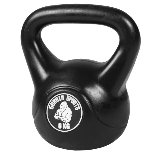 KETTLEBELL 6 кг Gorilla Sports ЧЕРНЫЙ винил