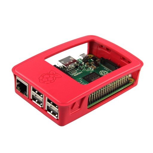 Официальный чехол для Raspberry Pi, красный и белый