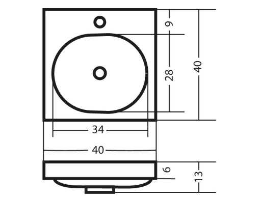 БЕЛЫЙ умывальник 40 x 40 x 6 см Polish Product