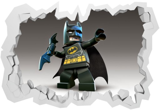 Naklejki na ścianę dla dzieci 3D Lego Batman 70x50