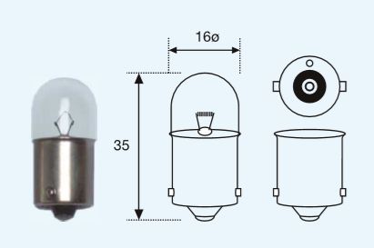 Лампа 5W 12V R5W (BA15s) NARVA