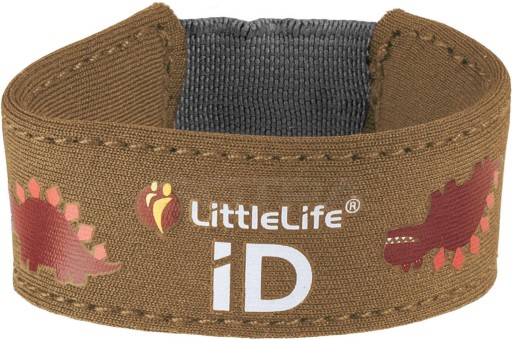 Коричневый неопреновый браслет LittleLife для идентификации — динозавр