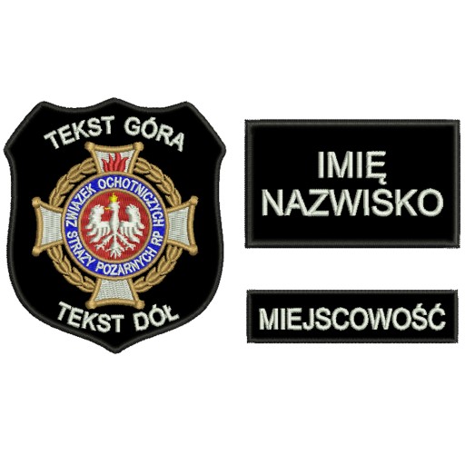 Naszywki straż OSP,ZOSP,KSRG komplet z rzepem