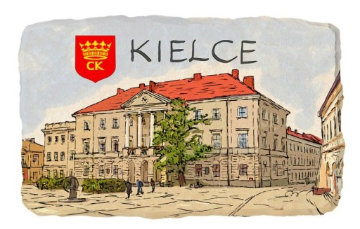 Magnes na lodówkę kamień nat. pamiątka KIELCE 335