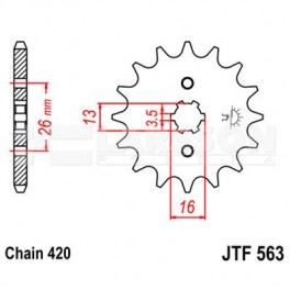 Zębatka przednia zdawcza SUZUKI DT LT RD JT F563