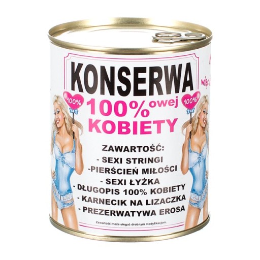 Konserwa 100% Kobiety prezent 18 30 40 50 urodziny