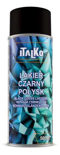 ITALKO LAKIER CZARNY POŁYSK 500ML SPRAY