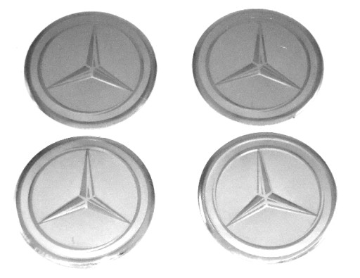 MERCEDES srebrne emblematy, znaczki, FELGI KOŁPAKI