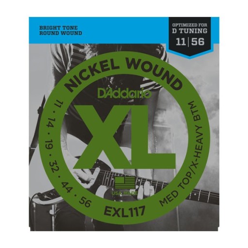 D'Addario EXL117 11-56 struny DROP D TUNING