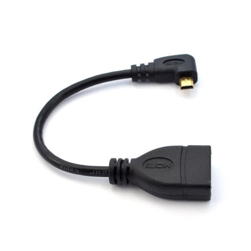 Kabel Adapter Kątowy HDMI do micro HDMI LEWY 16cm