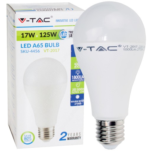 ŻARÓWKA LED A65 E27 17W 1800lm ciepła neutralna