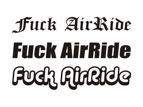 Naklejka na auto Fuck AirRide Air Ride, Gleba vw *Kolory *Wzory