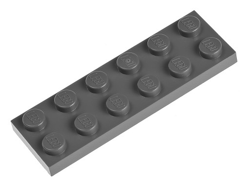 LEGO Płytka zwykła 2x6 3795 szara ciemna - 2 szt.