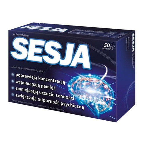 Sesja 50 tabletek POPRAWIA KONCENTRACJĘ, PAMIĘĆ