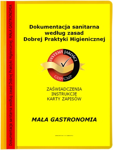 Dokumentacja sanitarna GMP GHP SANEPID Mała Gastronomia skoroszyt A4