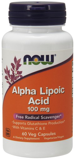 NOW Alpha Lipoic Acid 100mg ALA z wit.C i E 60vcap