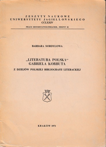 LITERATURA POLSKA GABRIELA KORBUTA - Sordylowa