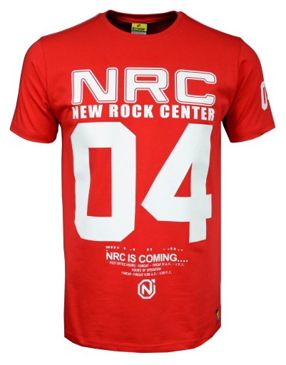 T-SHIRT CZERWONY NADRUK 04 XL