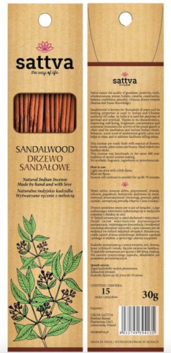 SATTVA Kadzidła DRZEWO SANDAŁOWE 30g (15 szt.)