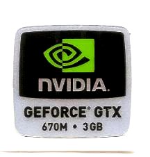 Naklejka NVIDIA GEFORCE GTX 670M 3GB. (lp.40)