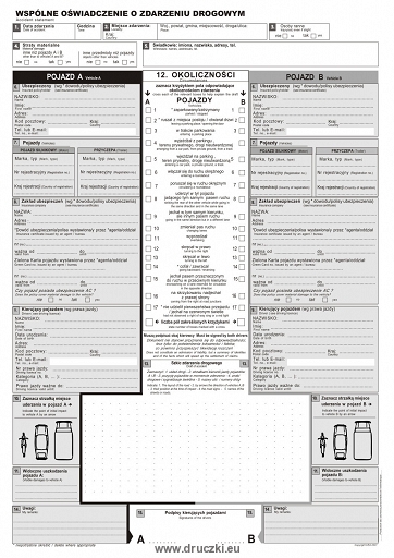 Wspólne oświadczenie o zdarzeniu drogowym PL-ENG