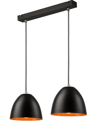 2 LAMPA WISZĄCA LIVIA LOFT METALOWA CZARNA ORANGE